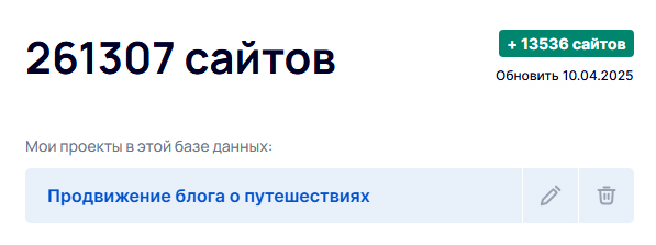 Мои проекты в этой базе данных